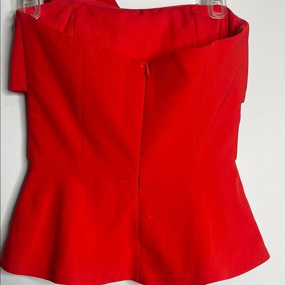 Women’s XS Adelyn Rae Red Strapless Peplum Top - Picture 3 of 3